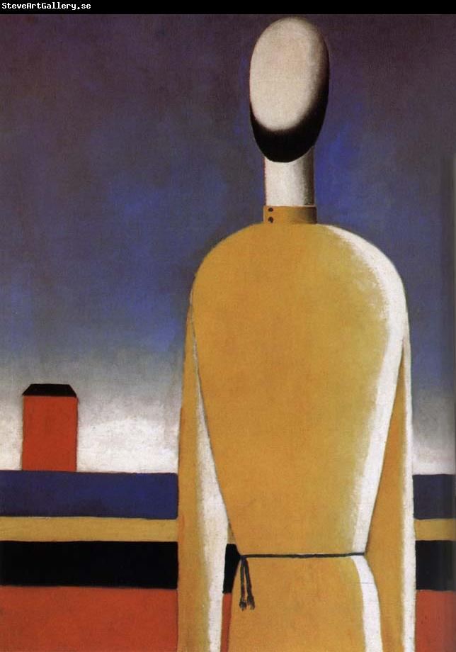 Kasimir Malevich The Half-length wear a yellow shirt